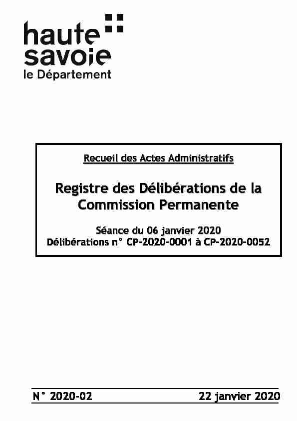 Projets de délibérations de la Commission Permanente du 06