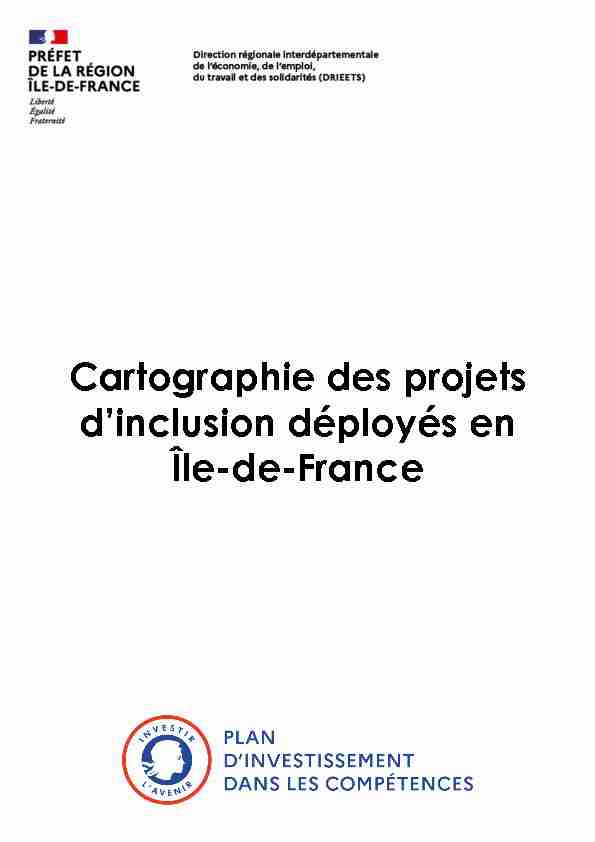 Cartographie des projets dinclusion déployés en Île-de-France
