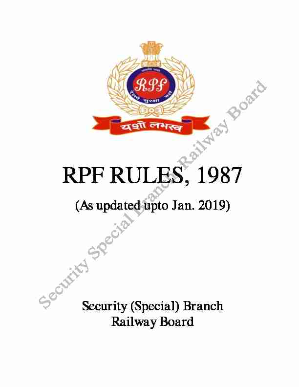 RPF RULES 1987