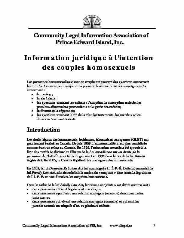 [PDF] Information juridique à lintention des couples homosexuels