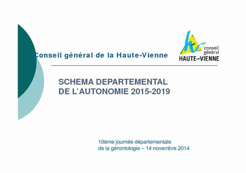 SCHEMA DEPARTEMENTAL DE LAUTONOMIE 2015-2019