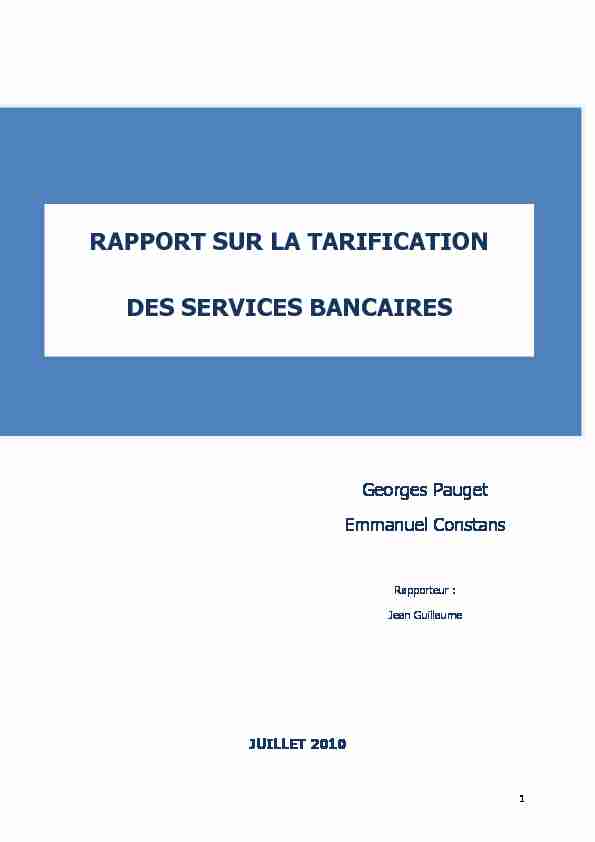 [PDF] Rapport sur la tarification des services bancaires - Vie publique