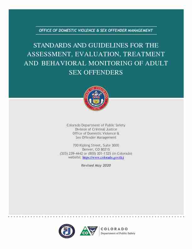 STANDARDS AND GUIDELINES FOR THE ASSESSMENT