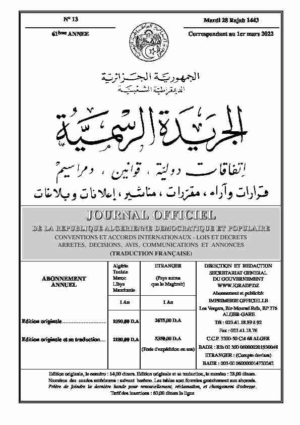 [PDF] Algérie - JOURNAL OFFICIEL