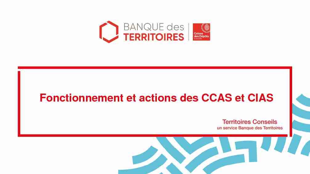 [PDF] Le CCAS-CIAS - Banque des Territoires