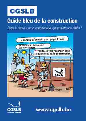 Guide bleu de la construction : dans le secteur de la  - CGSLB