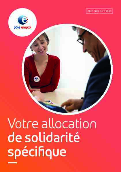 [PDF] Votre allocation de solidarité spécifique - Pôle emploi