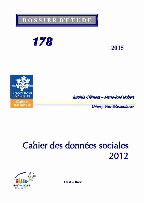 Cahier des données sociales 2012