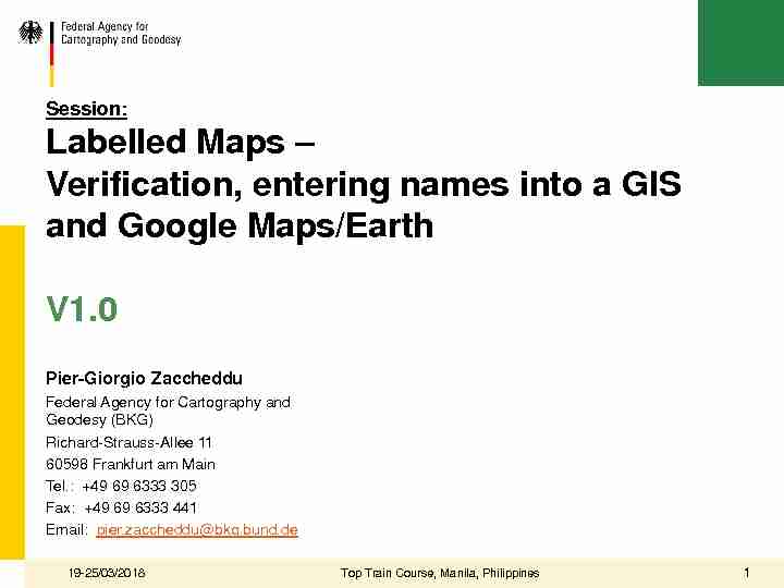 Labelled maps - verification entering names into a GIS and google