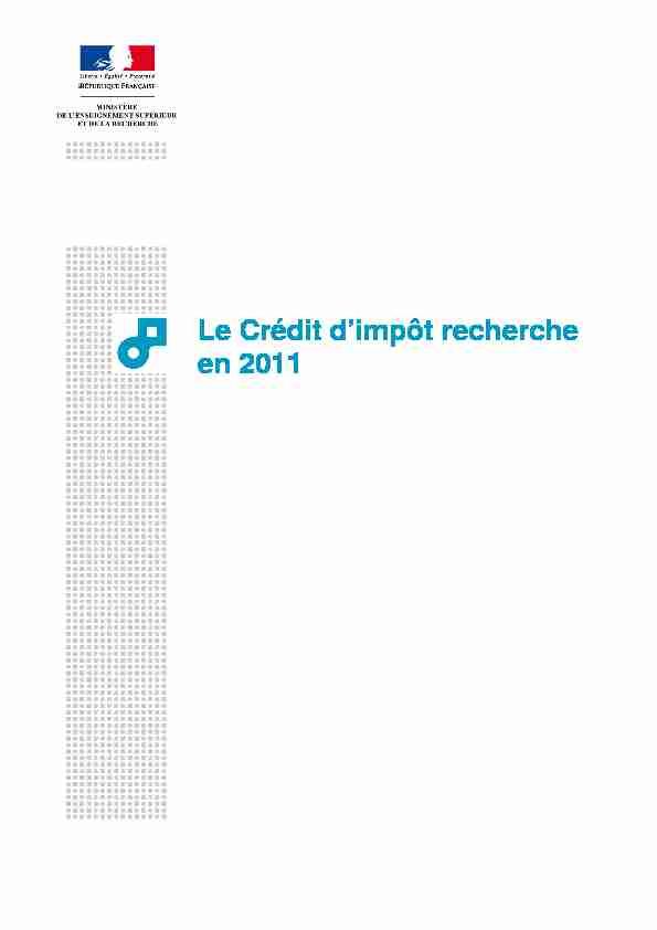 Le Crédit dimpôt recherche en 2011