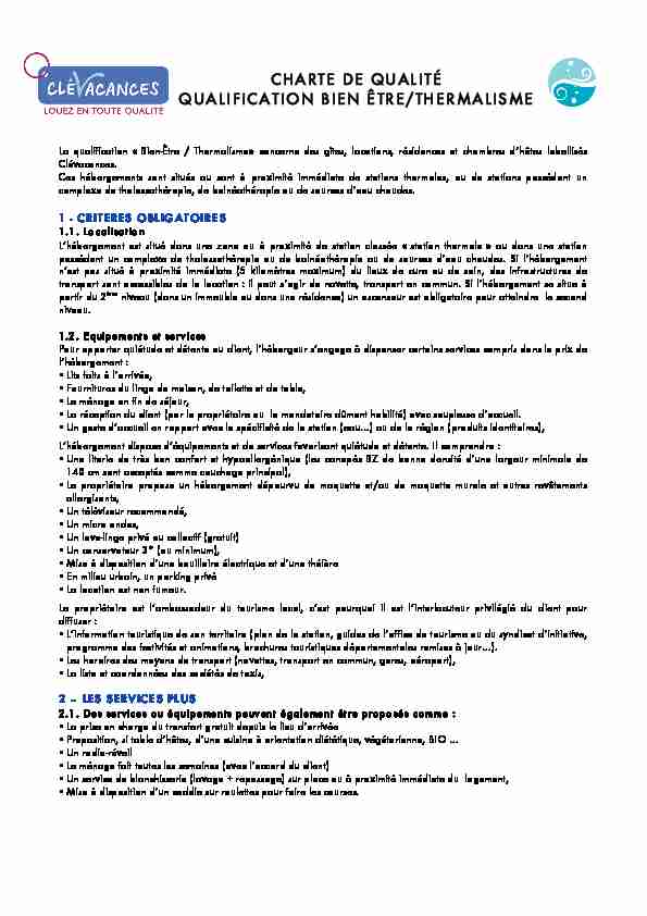 [PDF] CHARTE DE QUALITÉ QUALIFICATION BIEN  - Gironde Tourisme