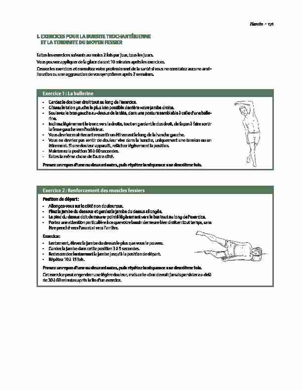 i. exercices pour la bursite trochantérienne - et la tendinite du moyen