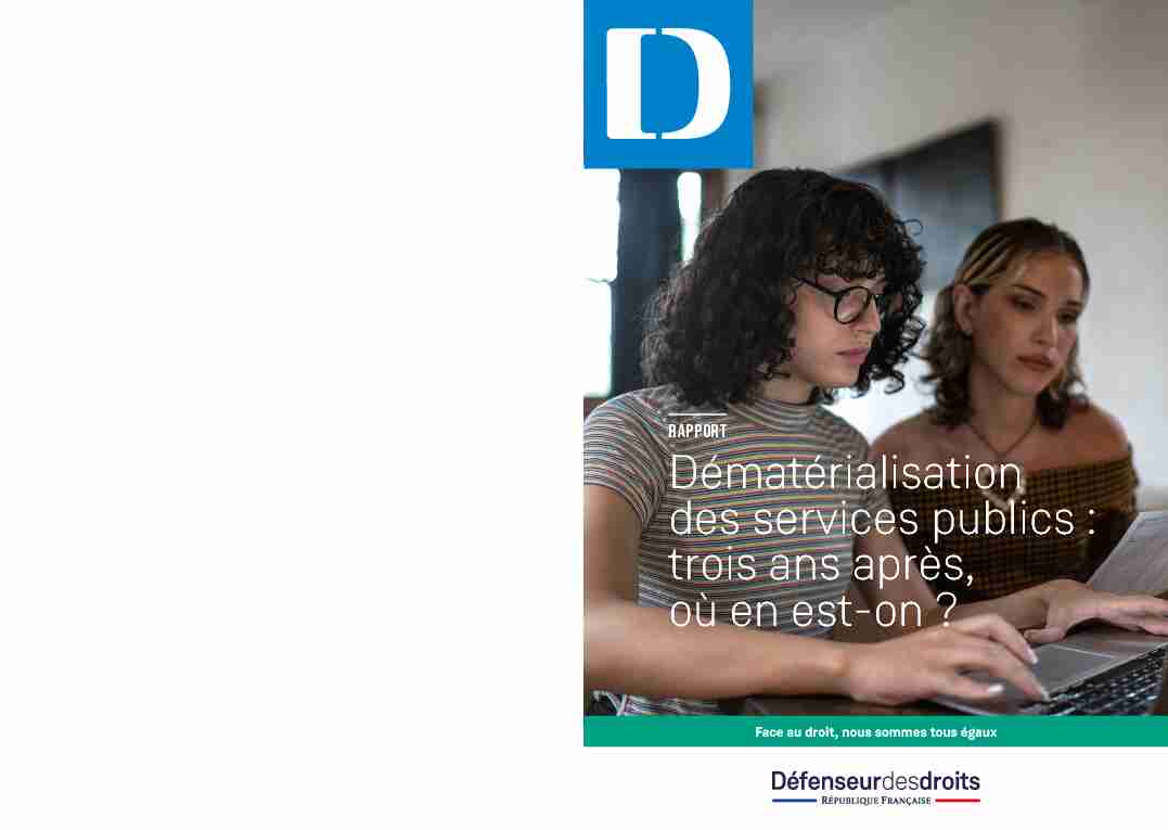 Rapport - Dématérialisation des services publics : trois ans après