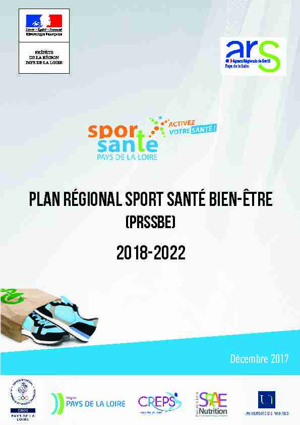 Plan régional sport santé bien-être 2018-2022
