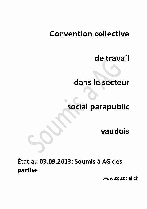 Convention collective de travail dans le secteur social parapublic