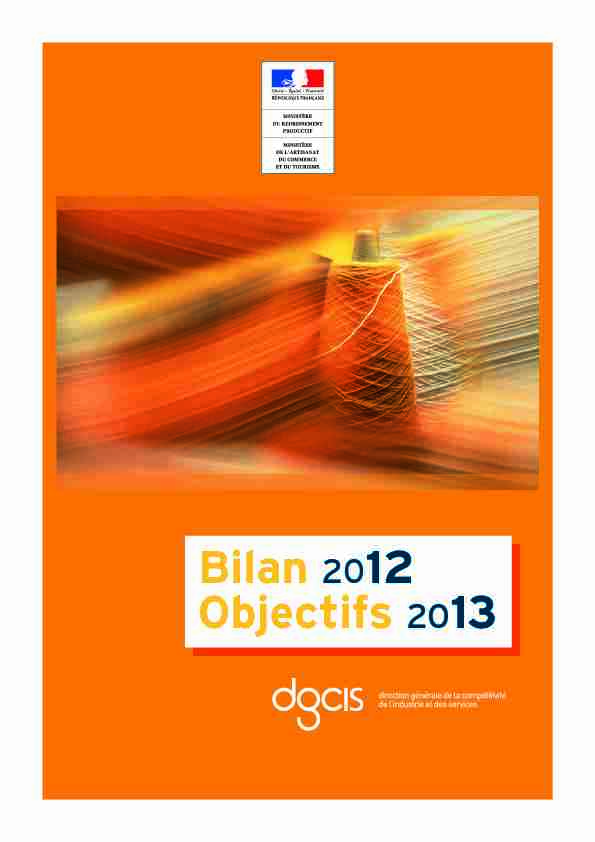 Bilan 2012 Objectifs 2013 - entreprisesgouvfr
