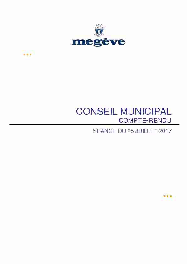 [PDF] CONSEIL MUNICIPAL - Mairie de Megève
