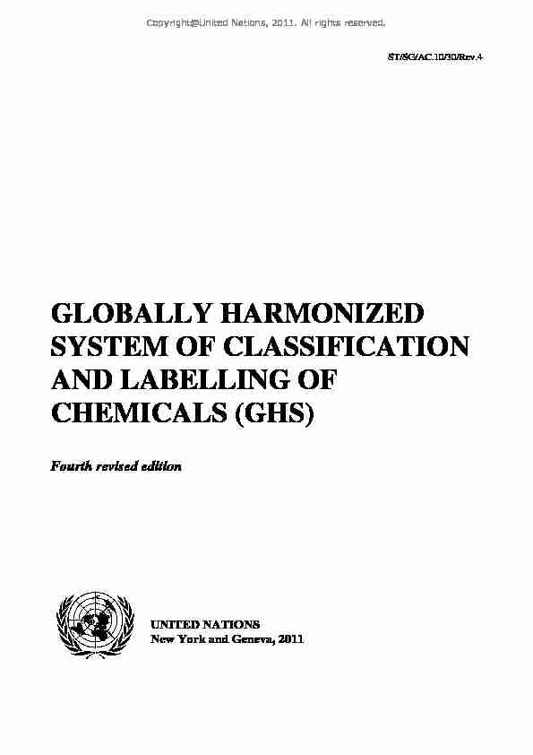 GLOBALLY HARMONIZED SYSTEM OF CLASSIFICATION AND