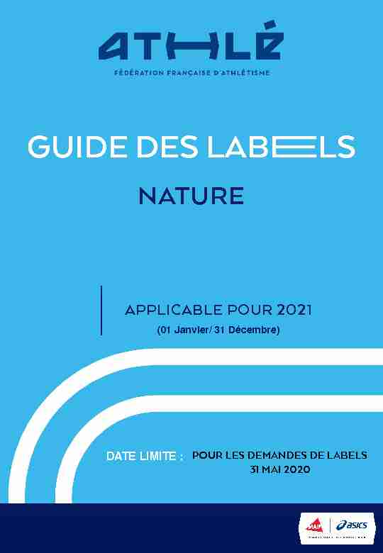 [PDF] Guide des Labels Courses Nature - FFA