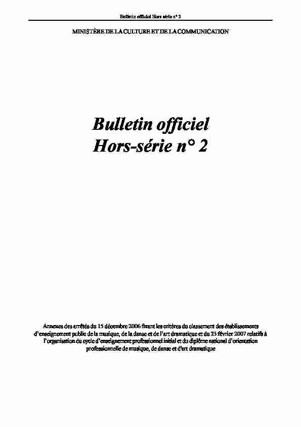 Bulletin officiel Hors-série n° 2