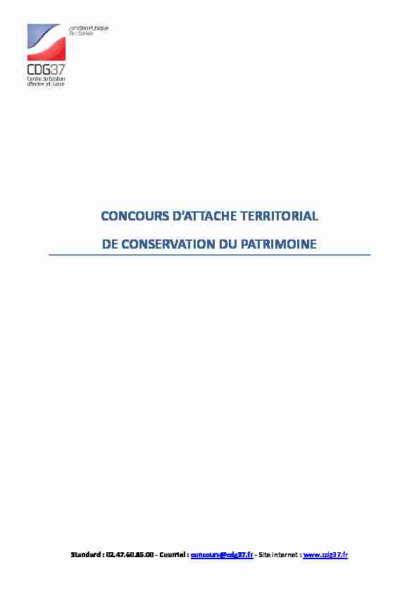 [PDF] Concours - Attache de Conservation du Patrimoine - CDG37