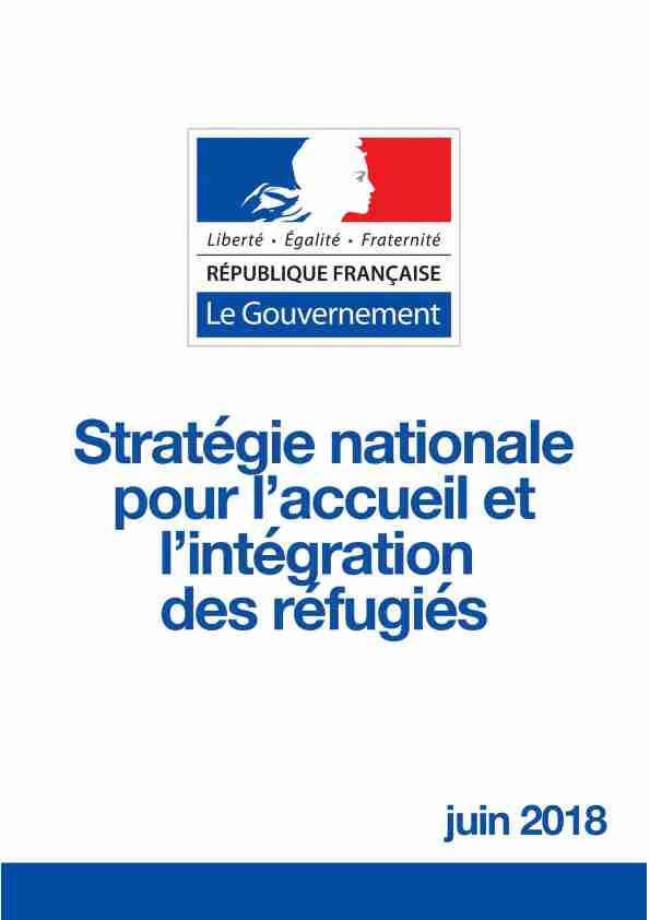 Stratégie nationale pour laccueil et lintégration des réfugiés