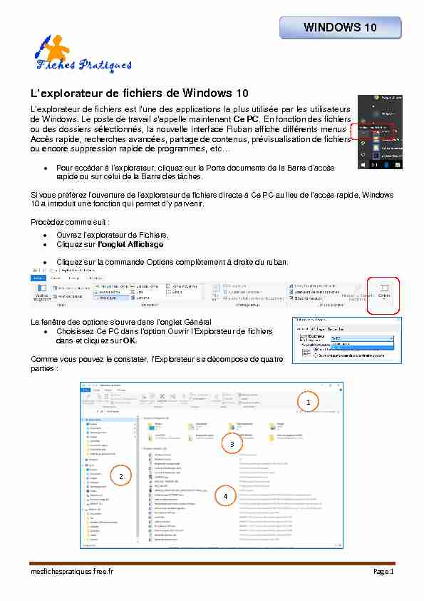 Lexplorateur de fichiers de Windows 10 WINDOWS 10