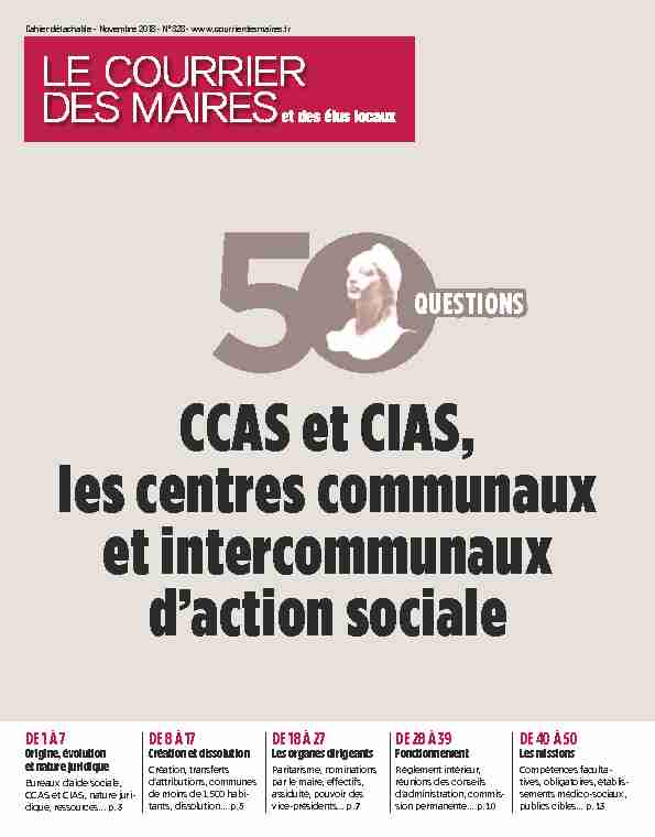 CCAS et CIAS les centres communaux et intercommunaux daction