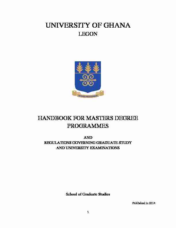 handbook for masters degree programmes