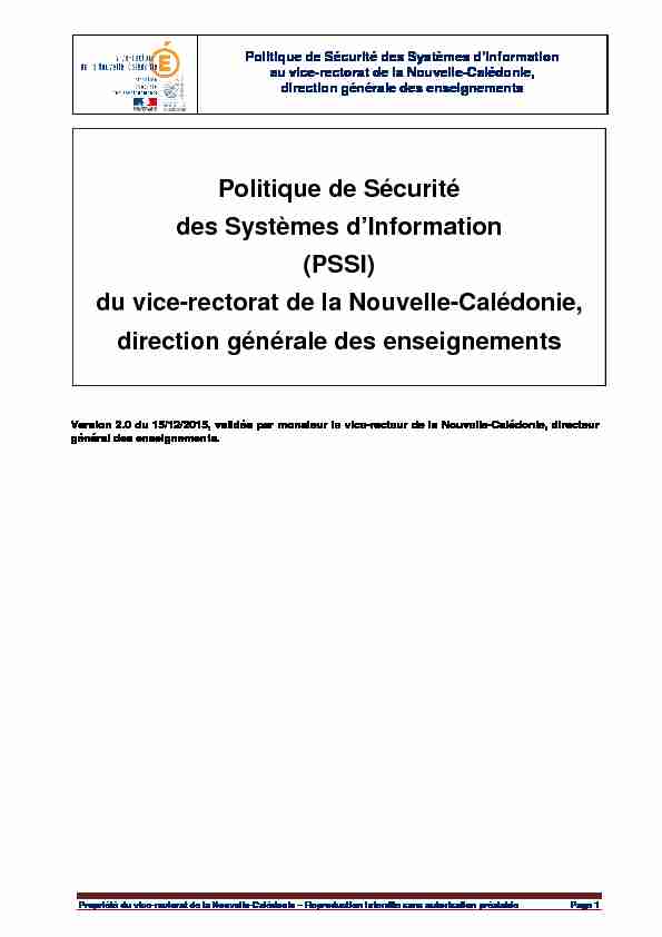 [PDF] PSSI - Bureau Assistance Informatique - BAI - Vice-rectorat de la