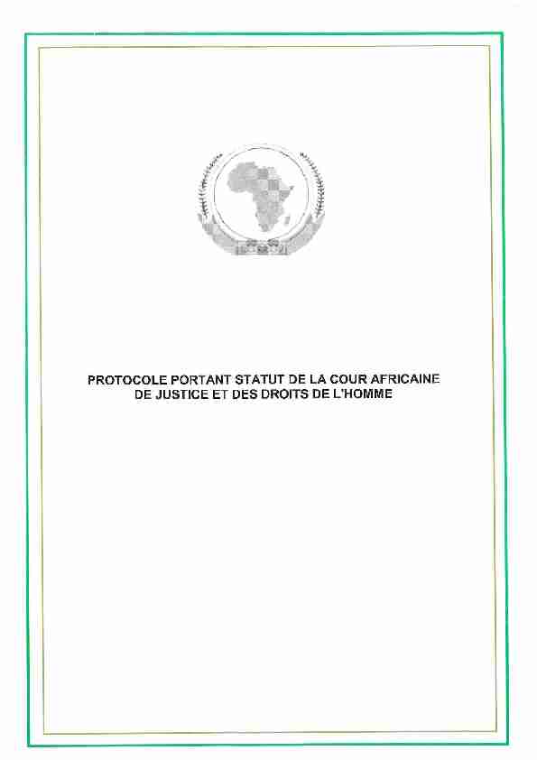 protocole portant statut de la cour africaine - de justice et des droits