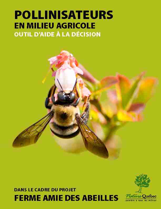 Pollinisateurs en milieu agricole : guide daménagement / Sommaire