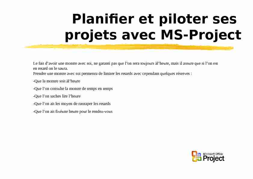 [PDF] Planifier et piloter ses projets avec MS-Project - cloudfrontnet