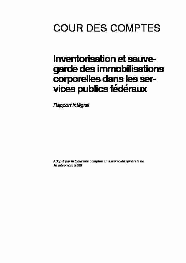 [PDF] Inventorisation et sauvegarde des immobilisations corporelles dans