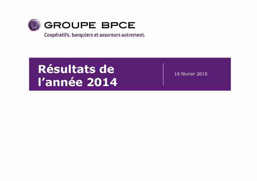 Groupe BPCE_Présentation des résultats 2014 vf