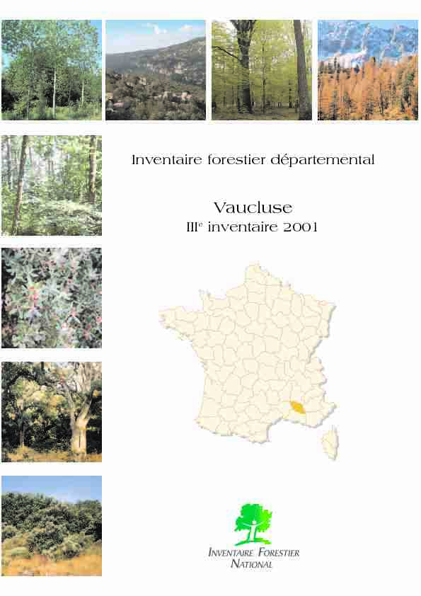 Résultats du troisième inventaire forestier du département de