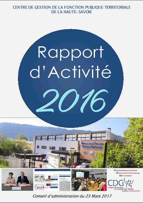 Rapport dactivité 2015 - CDG 74
