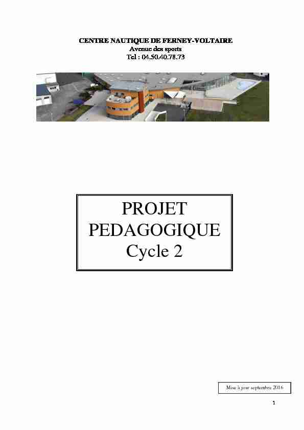 [PDF] PROJET PEDAGOGIQUE Cycle 2 - Circonscription de Gex Sud