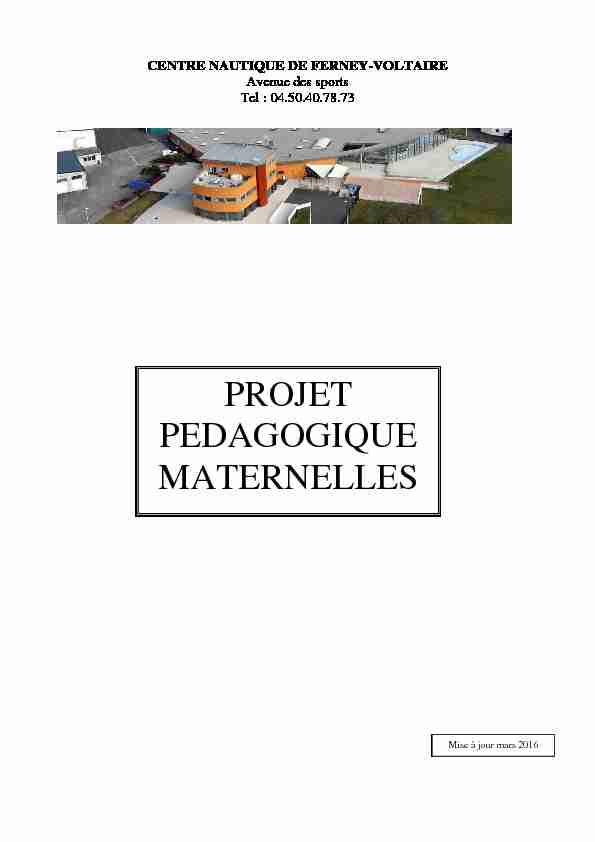 PROJET PEDAGOGIQUE MATERNELLES - Académie de Lyon