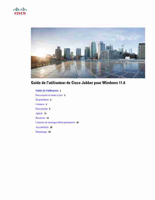 Guide de lutilisateur de Cisco Jabber pour Windows 11.6