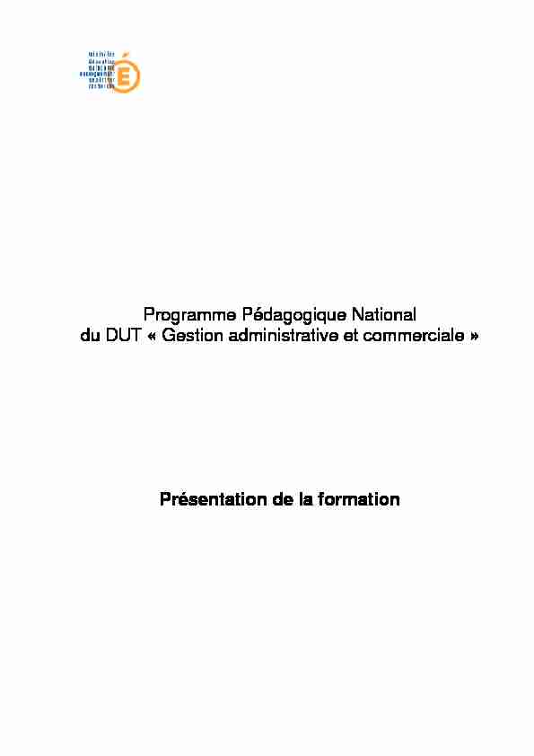 Programme Pédagogique National du DUT « Gestion administrative