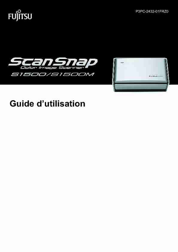 Guide dutilisation - ScanSnap S1500