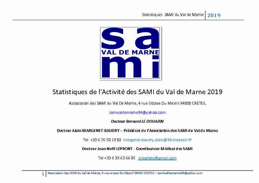 Dossier Statistiques Activité SAMI Exercice 2019