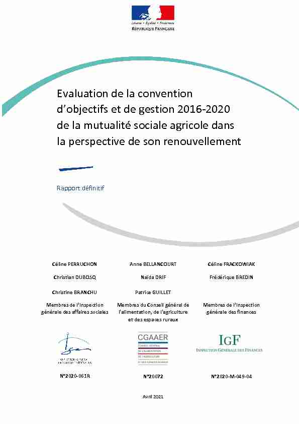 Evaluation de la convention dobjectifs et de gestion 2016-2020 de