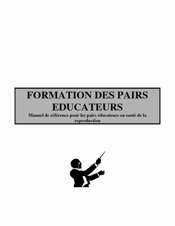 FORMATION DES PAIRS EDUCATEURS