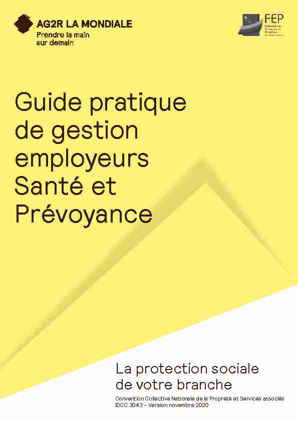 Guide pratique de gestion employeurs Santé et Prévoyance