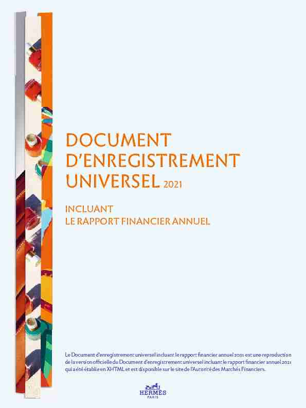 Document dEnregistrement Universel 2021 - Hermès International