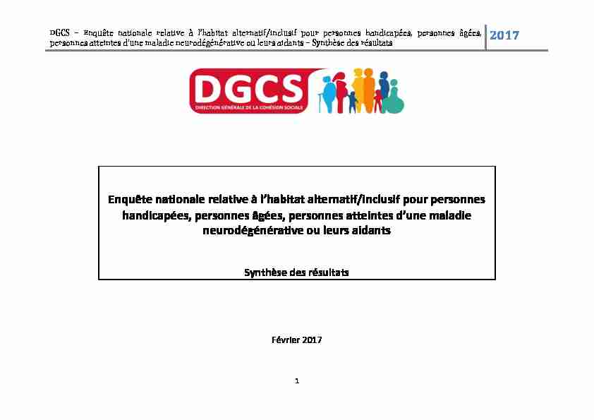 DGCS – Enquête nationale relative à lhabitat alternatif/inclusif pour