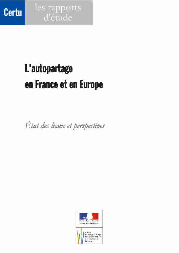 Lautopartage en France et en Europe