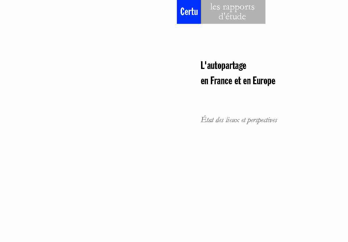 Lautopartage en France et en Europe